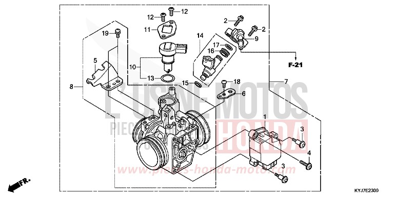 DROSSELKLAPPENGEHAEUSE von CBR250R ABS BLACK (NH1) von 2013